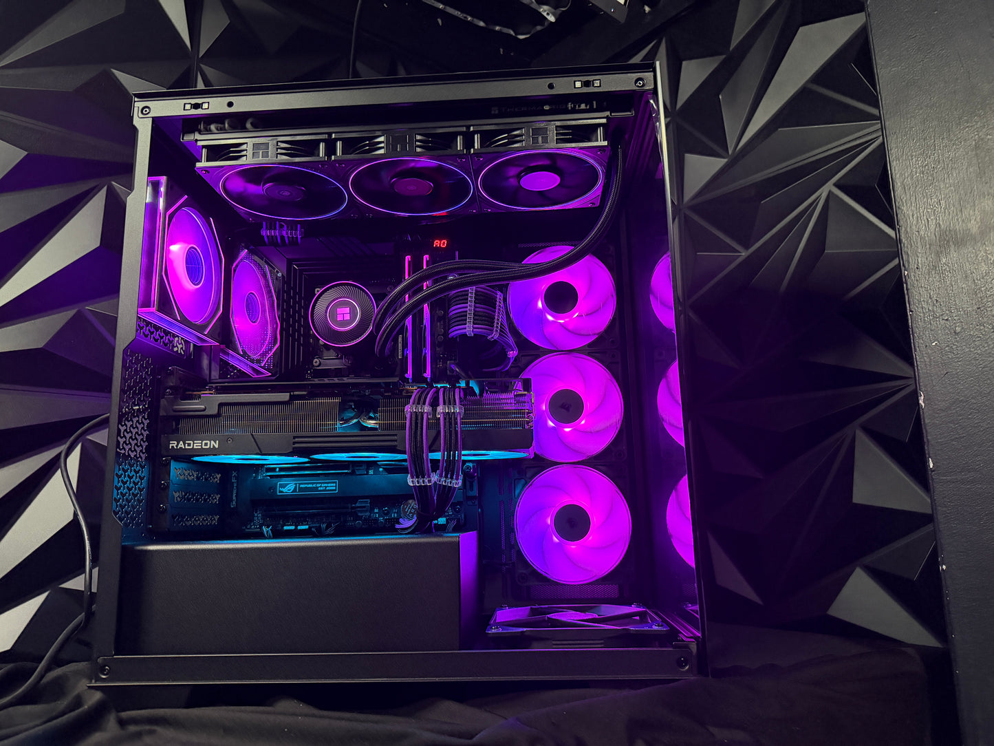Violet Midnight black-and-purple gaming PC build