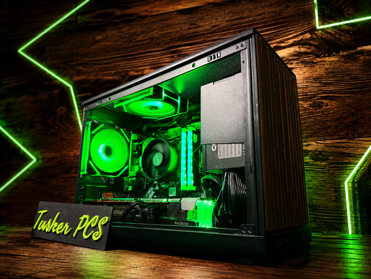 Neon Oak custom gaming PC with Ryzen 5 5500 and Radeon RX 6750 XT