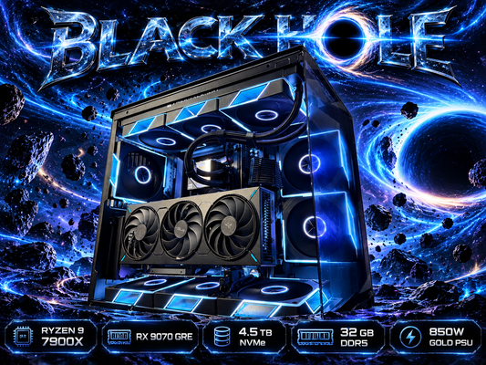 Black Hole — RX 9070 GRE Gaming PC | Ryzen 9 7900X
