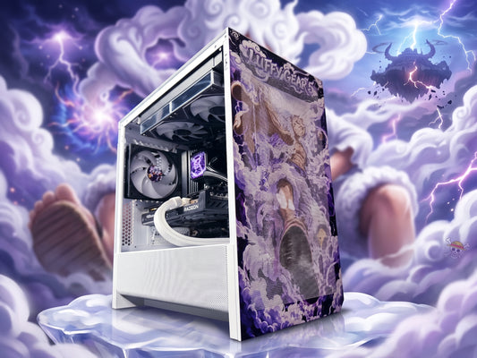 Gear 5 custom One Piece-themed gaming PC with Ryzen 5 7500X3D and RX 9060 XT