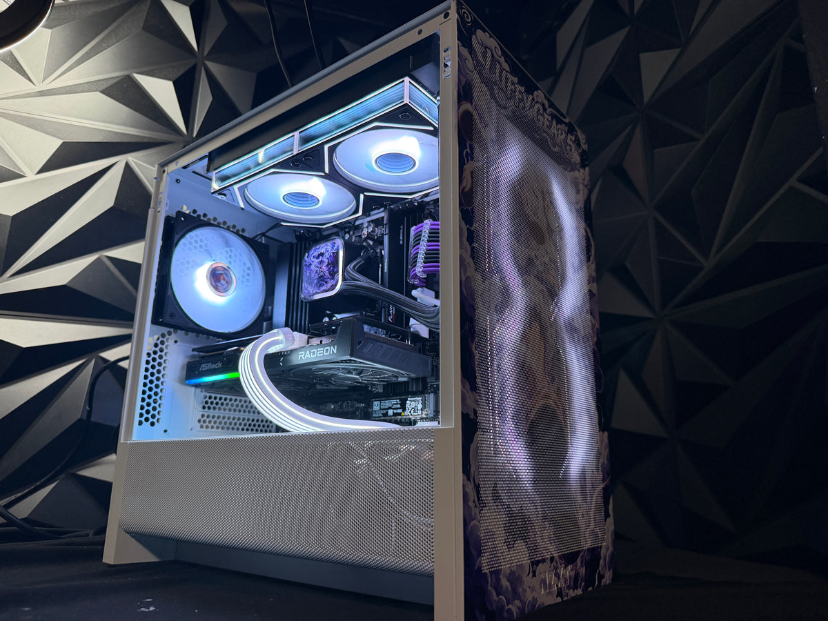 Gear 5 gaming PC interior with RX 9060 XT