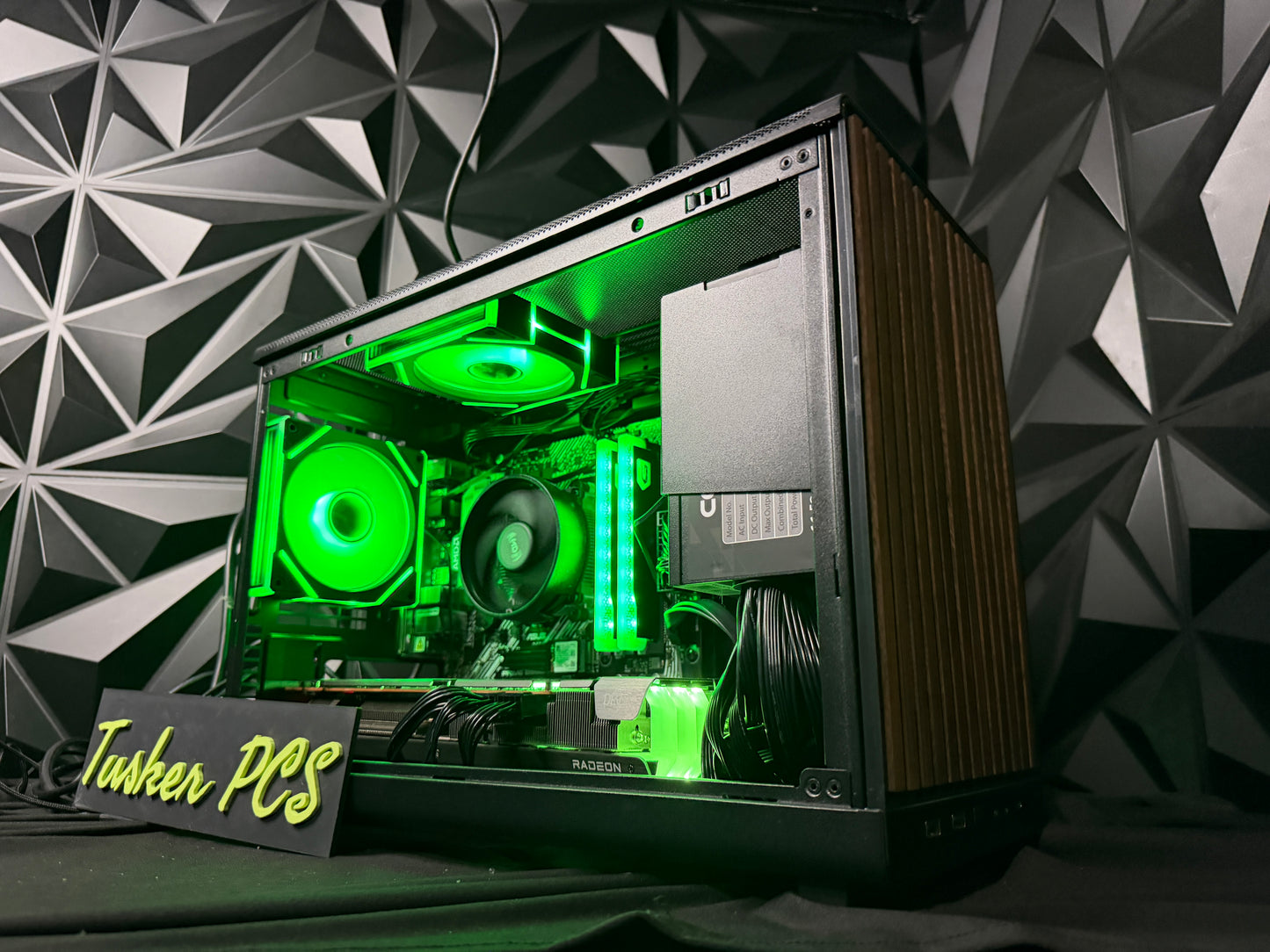 Neon Oak gaming PC by Tusker PCs in New Jersey