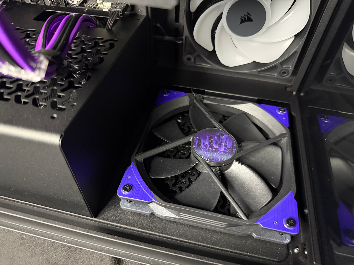 Violet Midnight gaming PC with cooling and cable management
