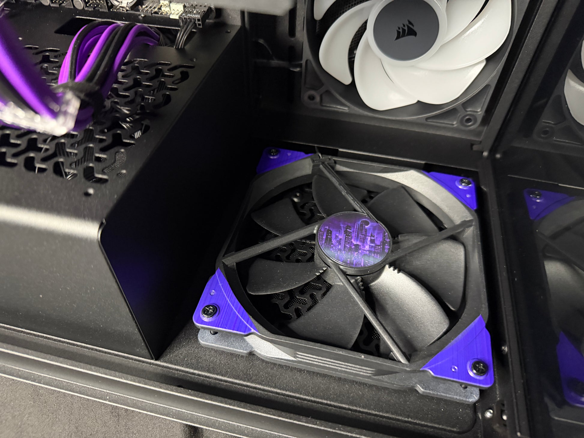 Violet Midnight gaming PC with cooling and cable management