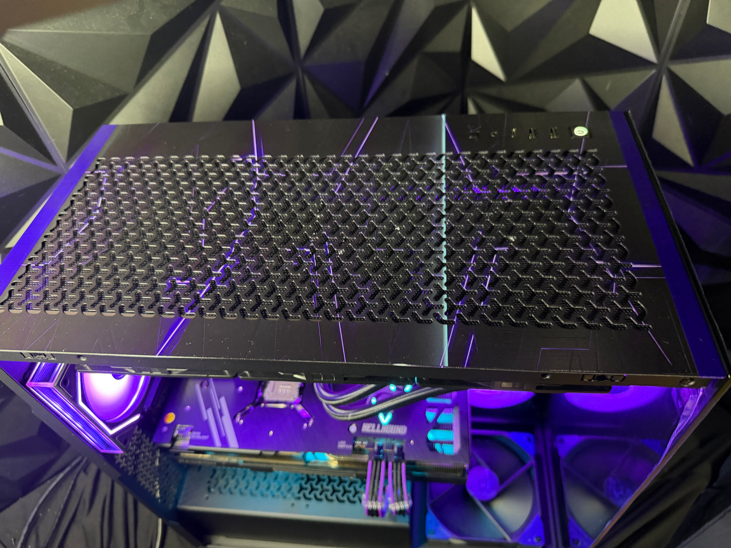 Violet Midnight gaming PC side panel view