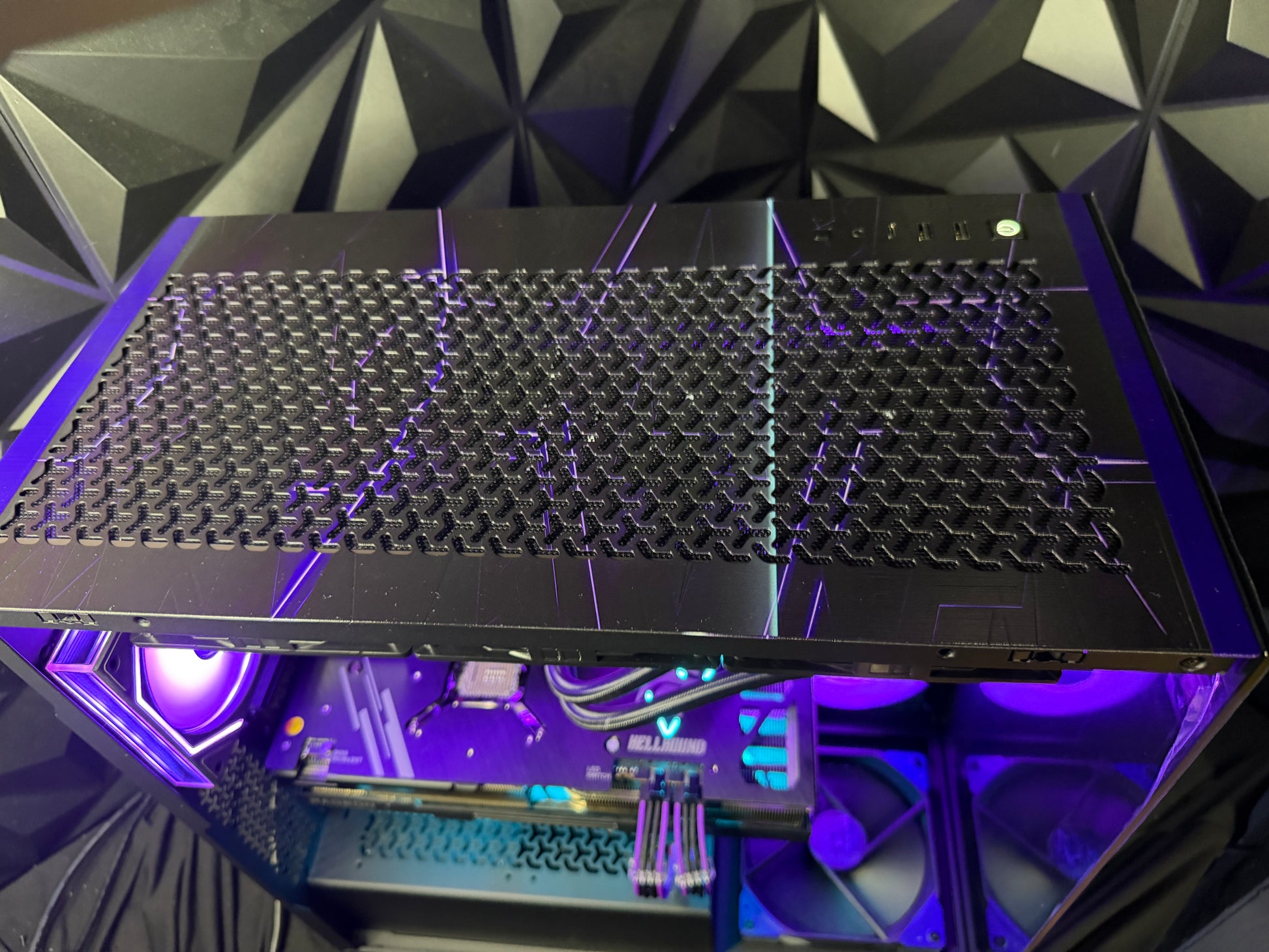 Violet Midnight gaming PC side panel view