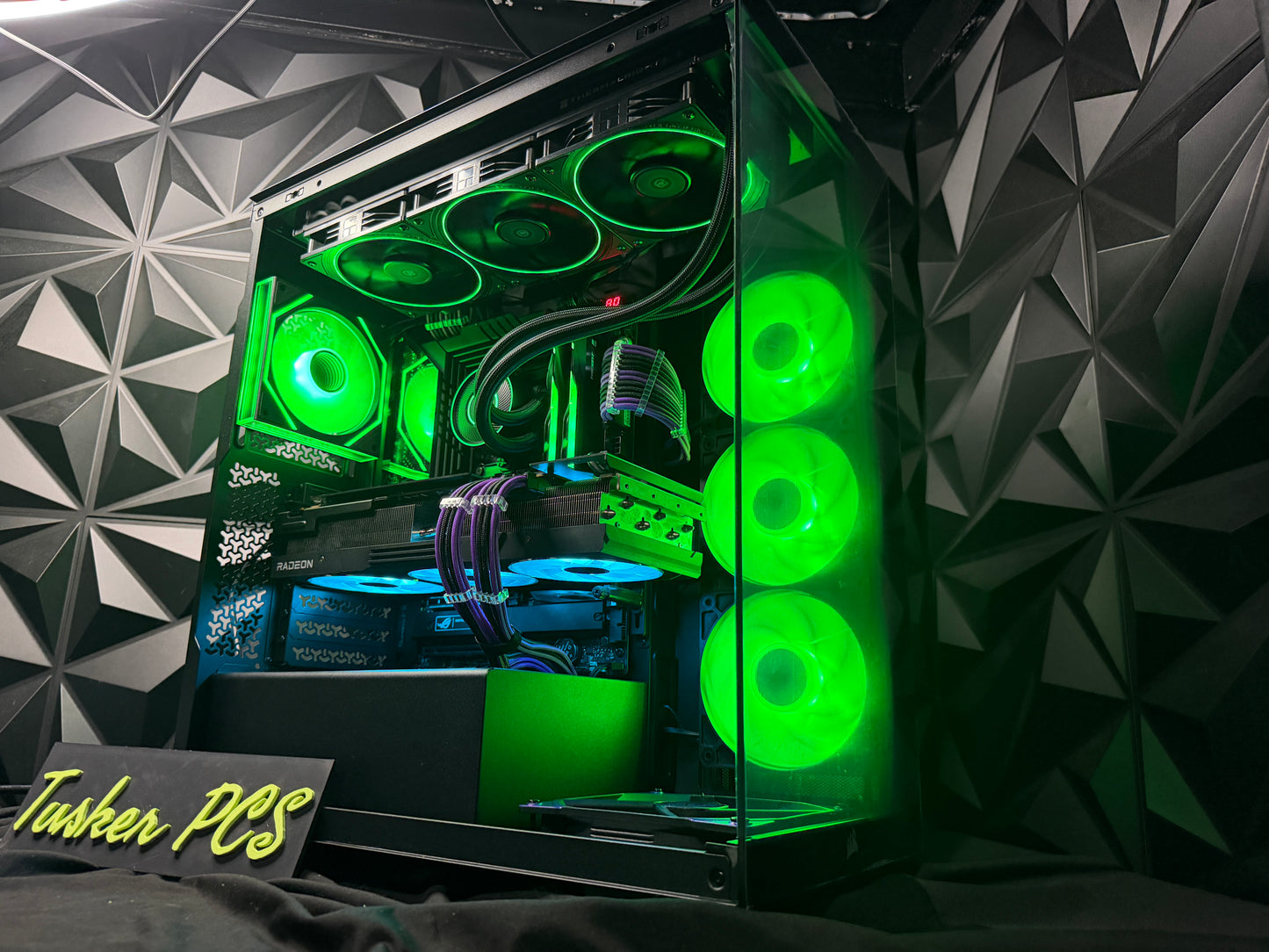Violet Midnight gaming PC angled view with RGB glow