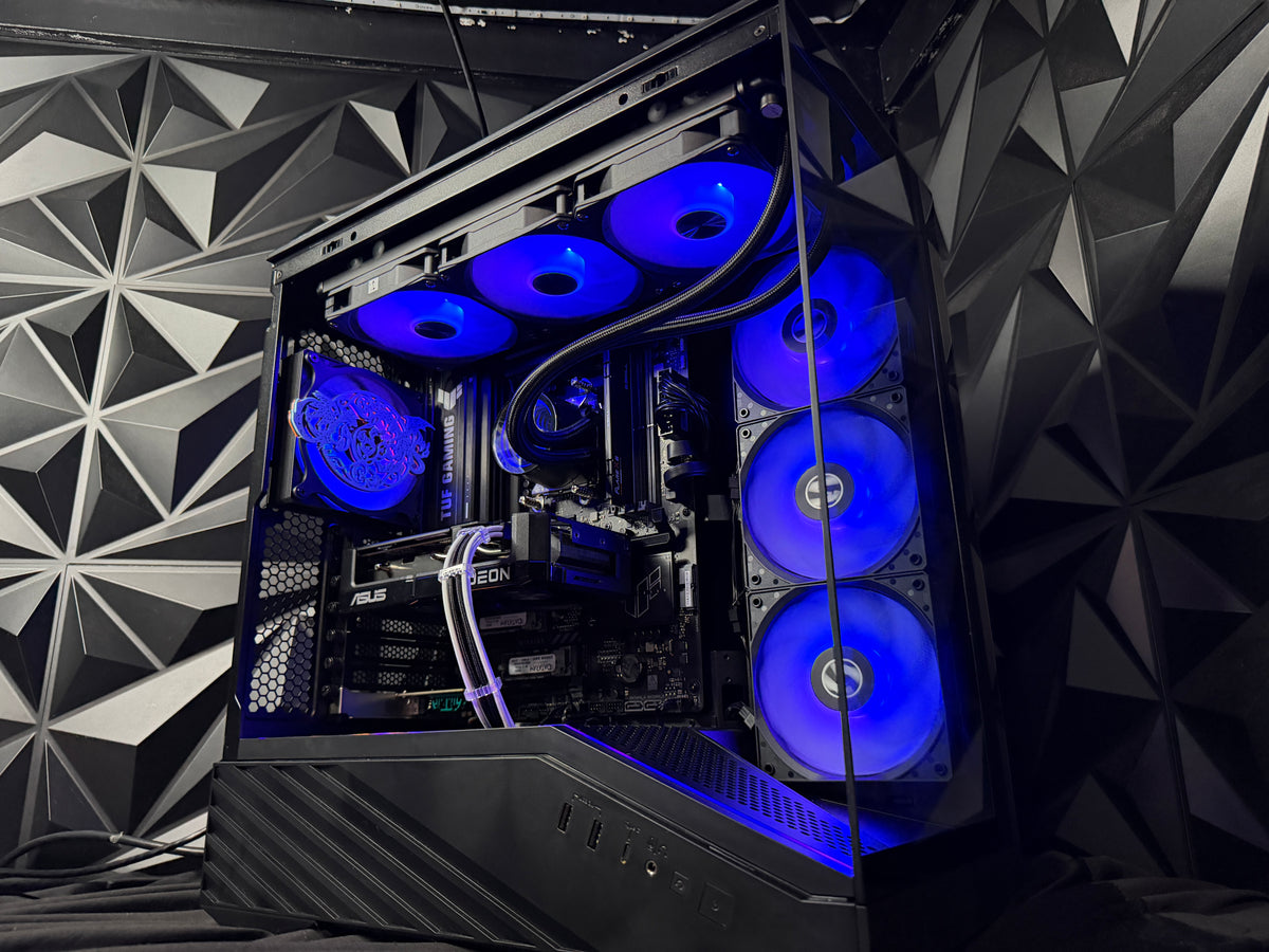 XY Gamer gaming PC interior with RX 9060 XT graphics card