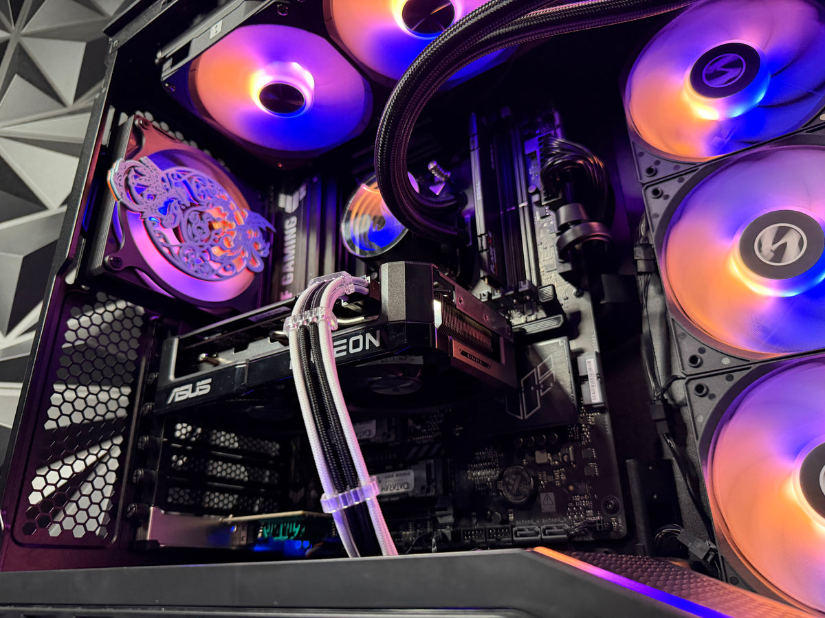 XY Gamer gaming PC side view with RGB lighting