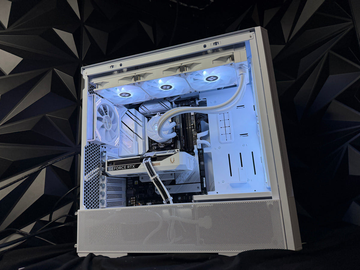 Titanium White gaming PC side view