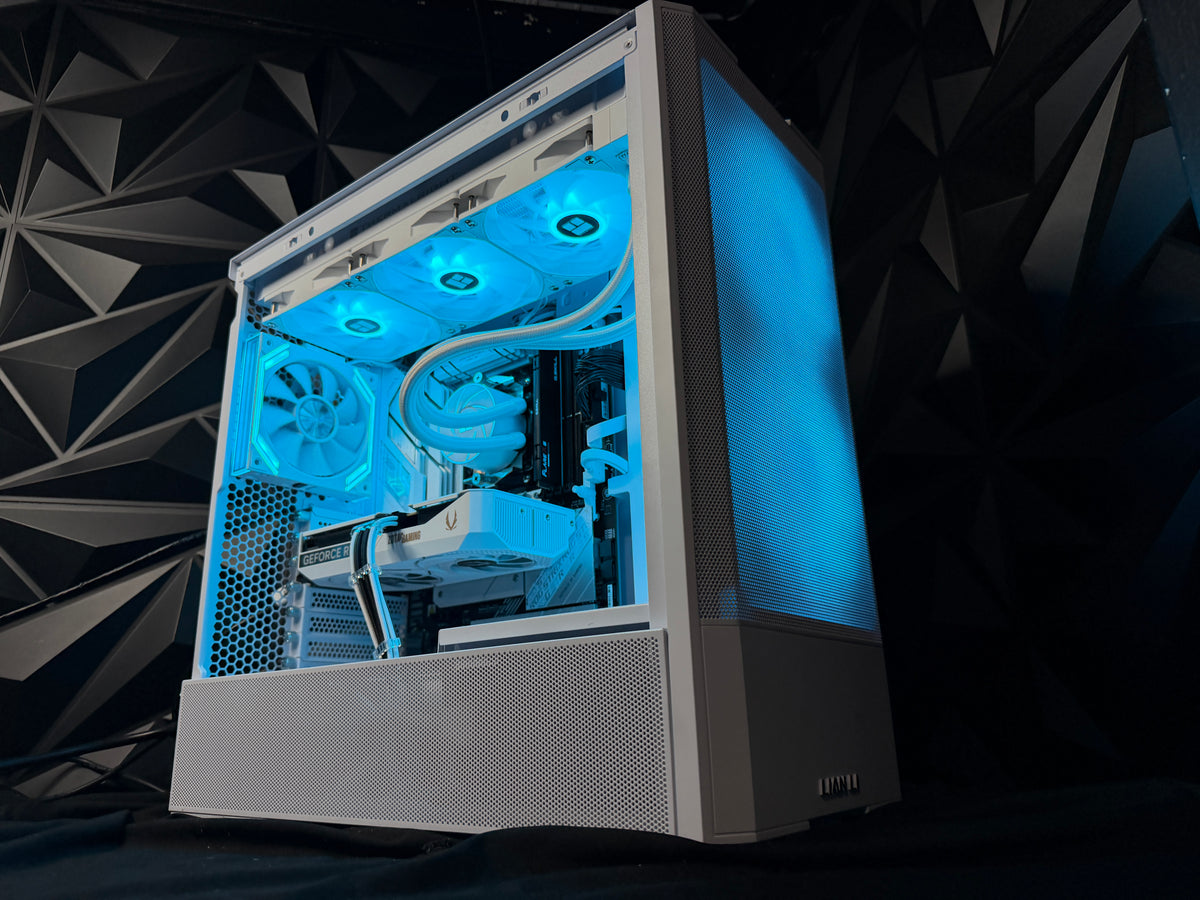 Titanium White clean white gaming PC by Tusker PCs in New Jersey