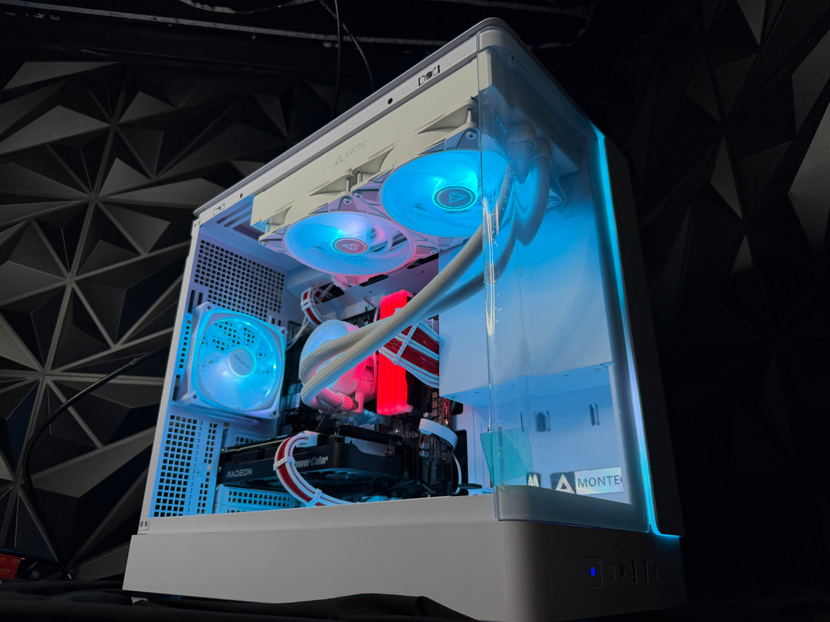 Blood Ice gaming PC angled view